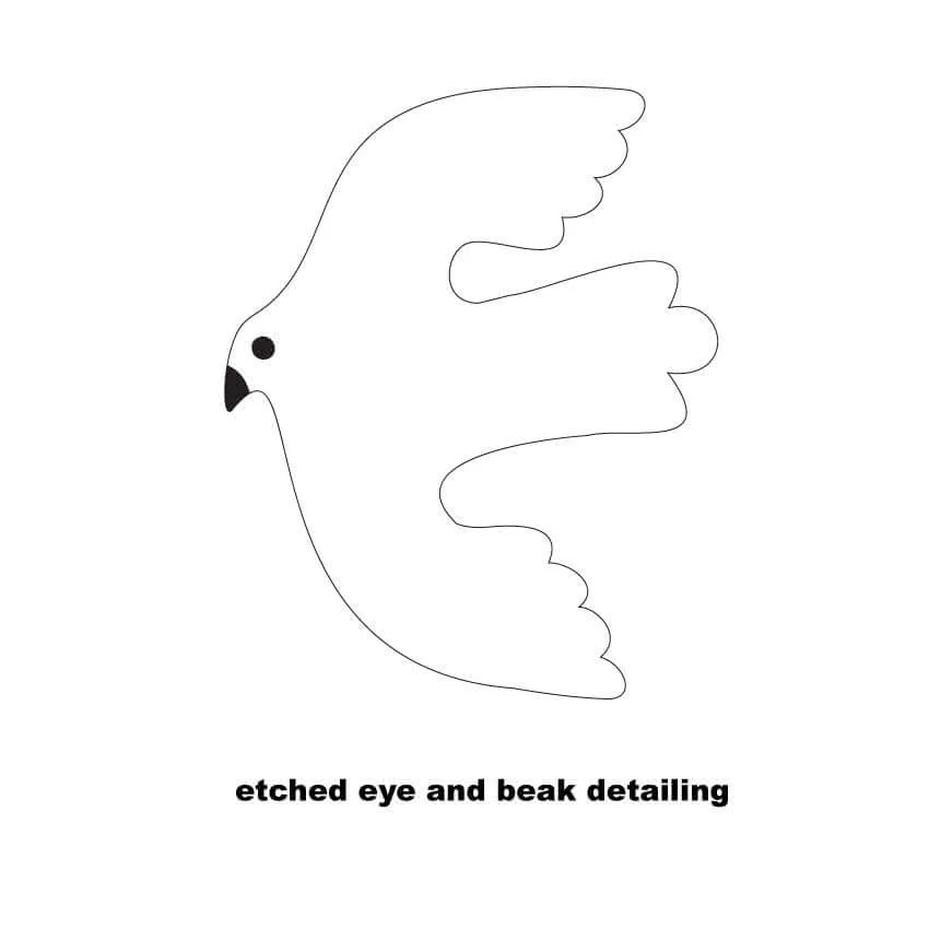 ©  Etched Modern Dove - Two Sizes