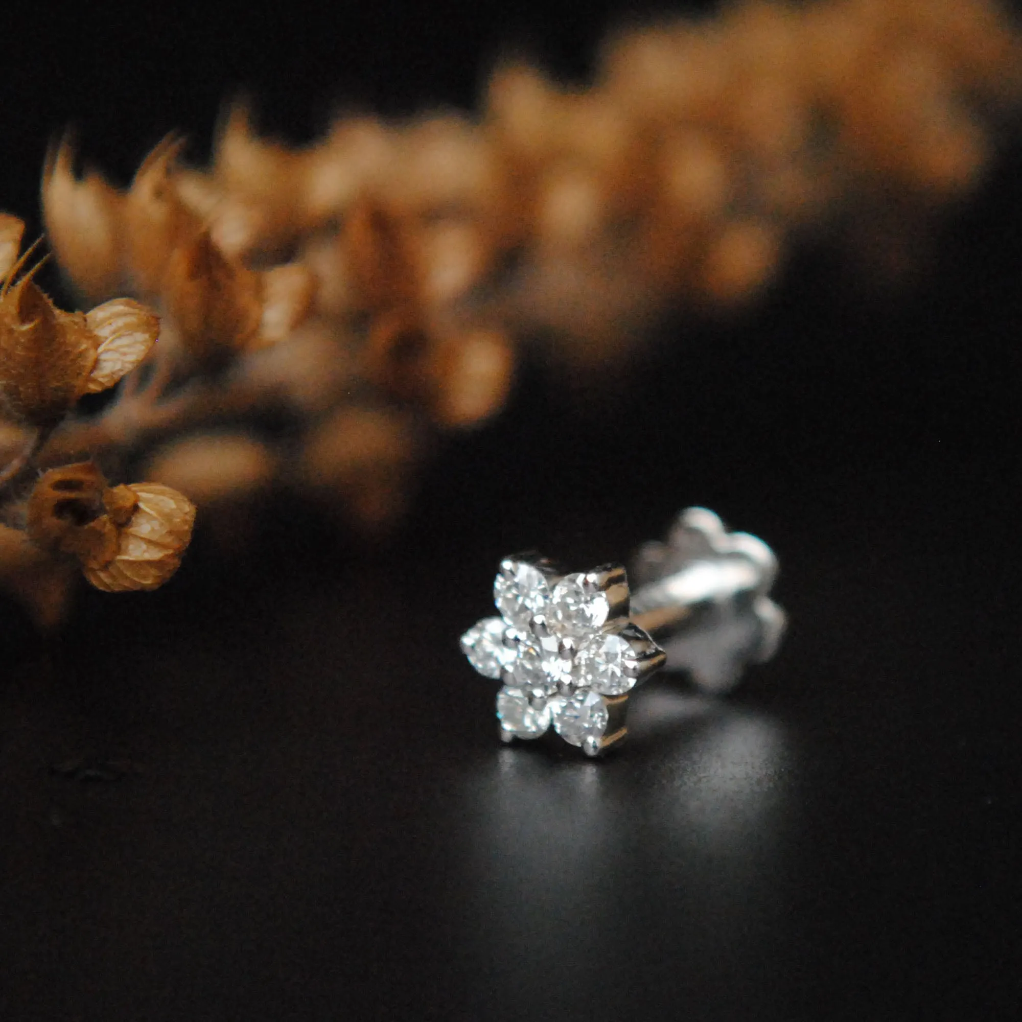 7 Diamond Floral Cluster Stud