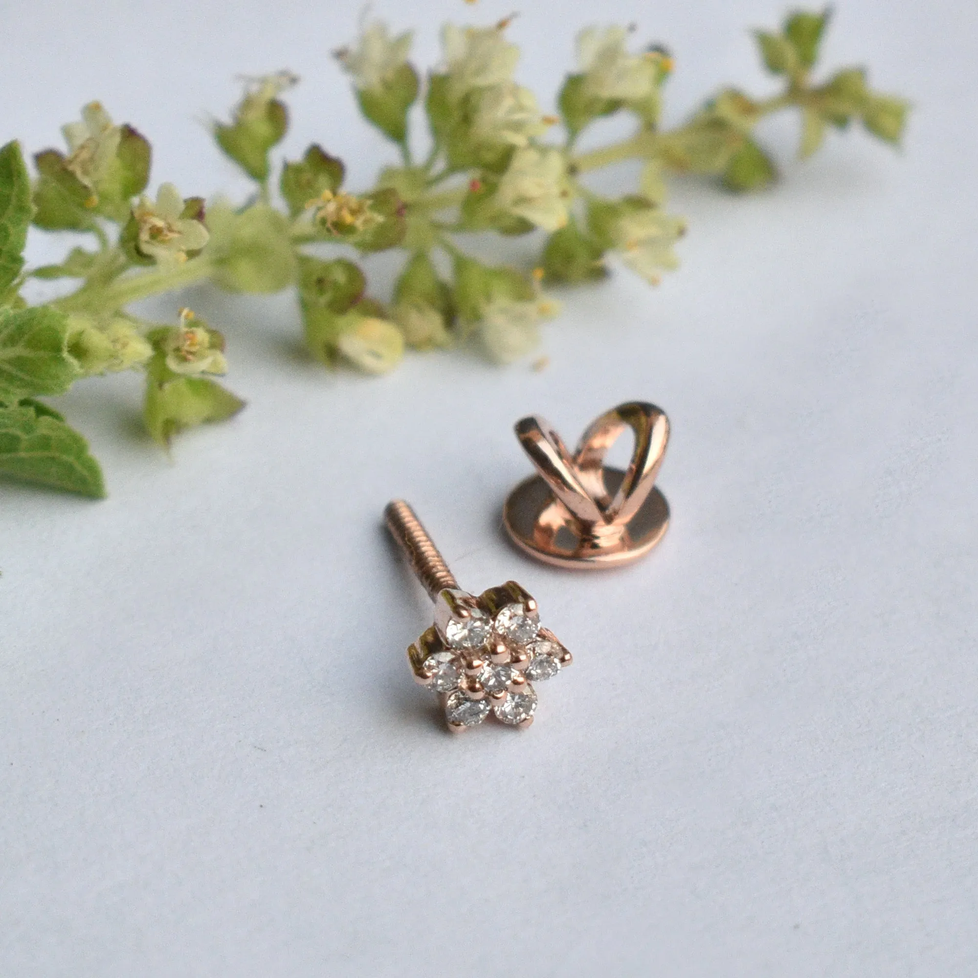 7 Diamond Floral Cluster Stud