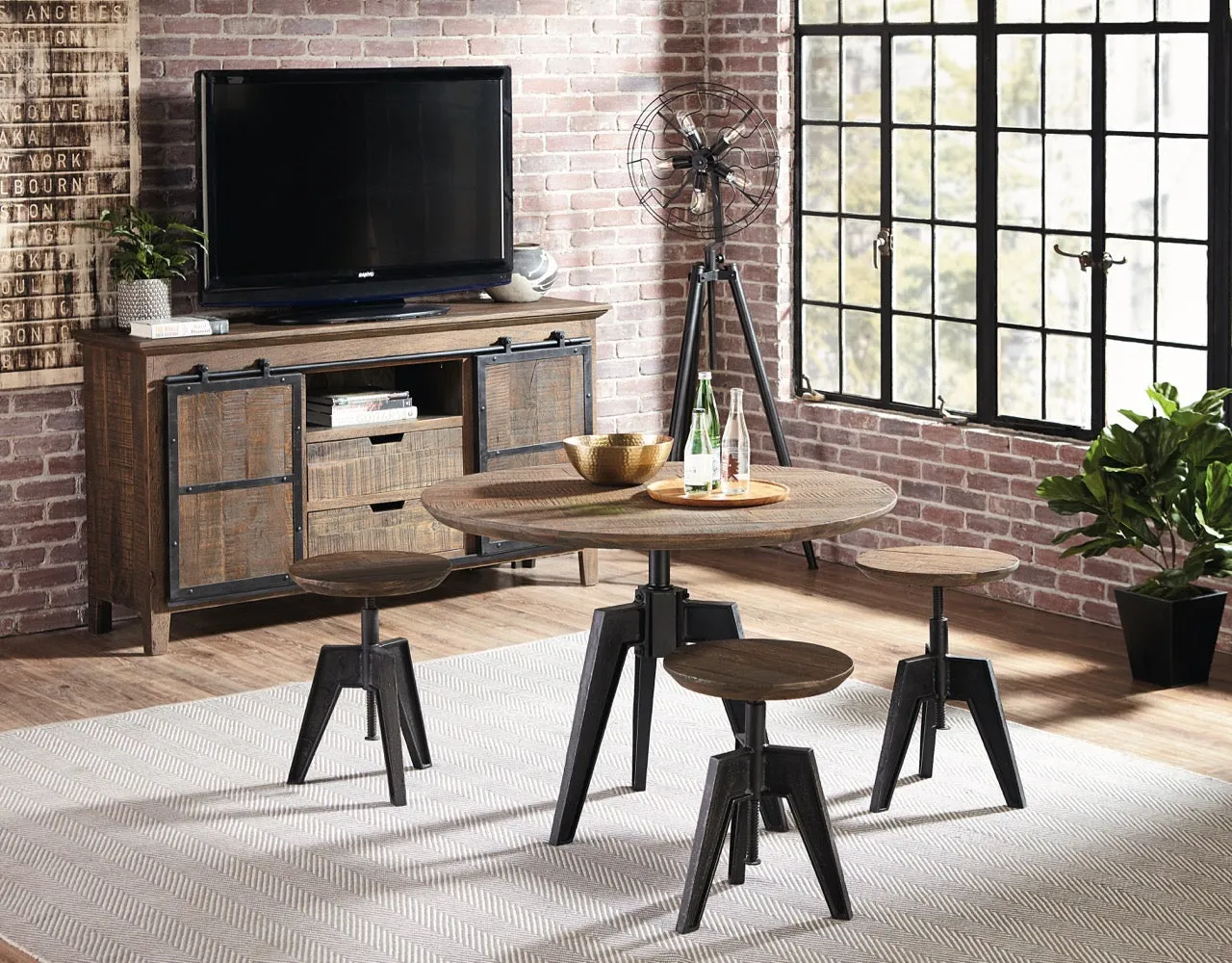 Carnegie Adjustable Stool - Bandsaw Teak