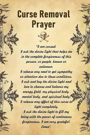 Curse Removal Prayer Coven Halloween - AI Created Wicca Witch Design Digital Download Art Paper for Junk Journal Scrapbook Cottage Core DIY