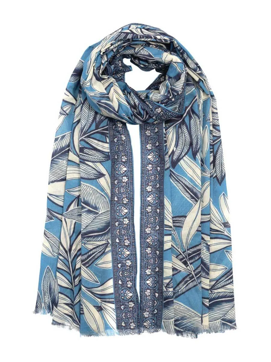 Golden Palm Pareo In Vista Blue