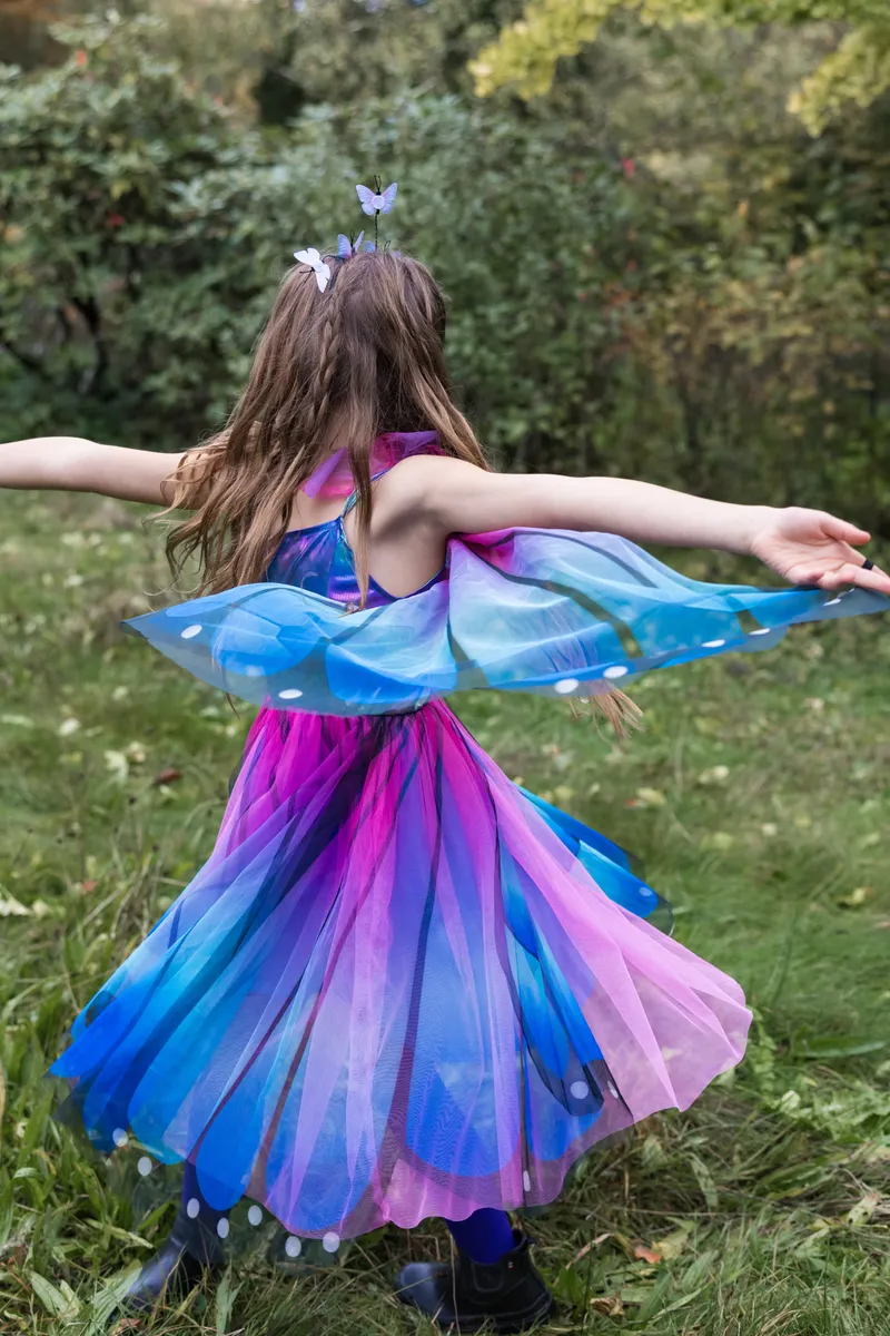 Great Pretenders Butterfly Twirl Dress & Wings, Blue/Purple, Size 5-6
