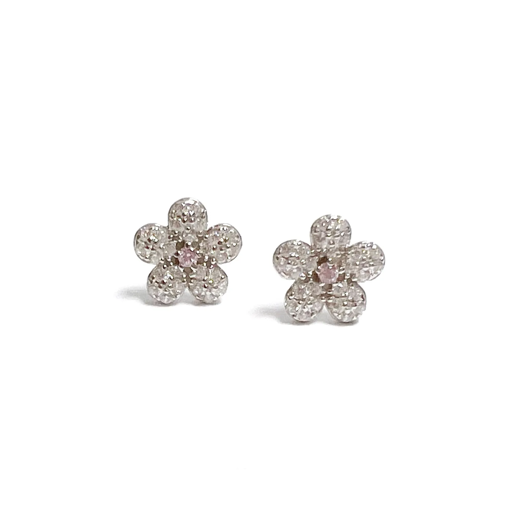 Mini Pave Flower Studs