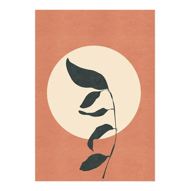 Modern Abstract Boho Style Leaves