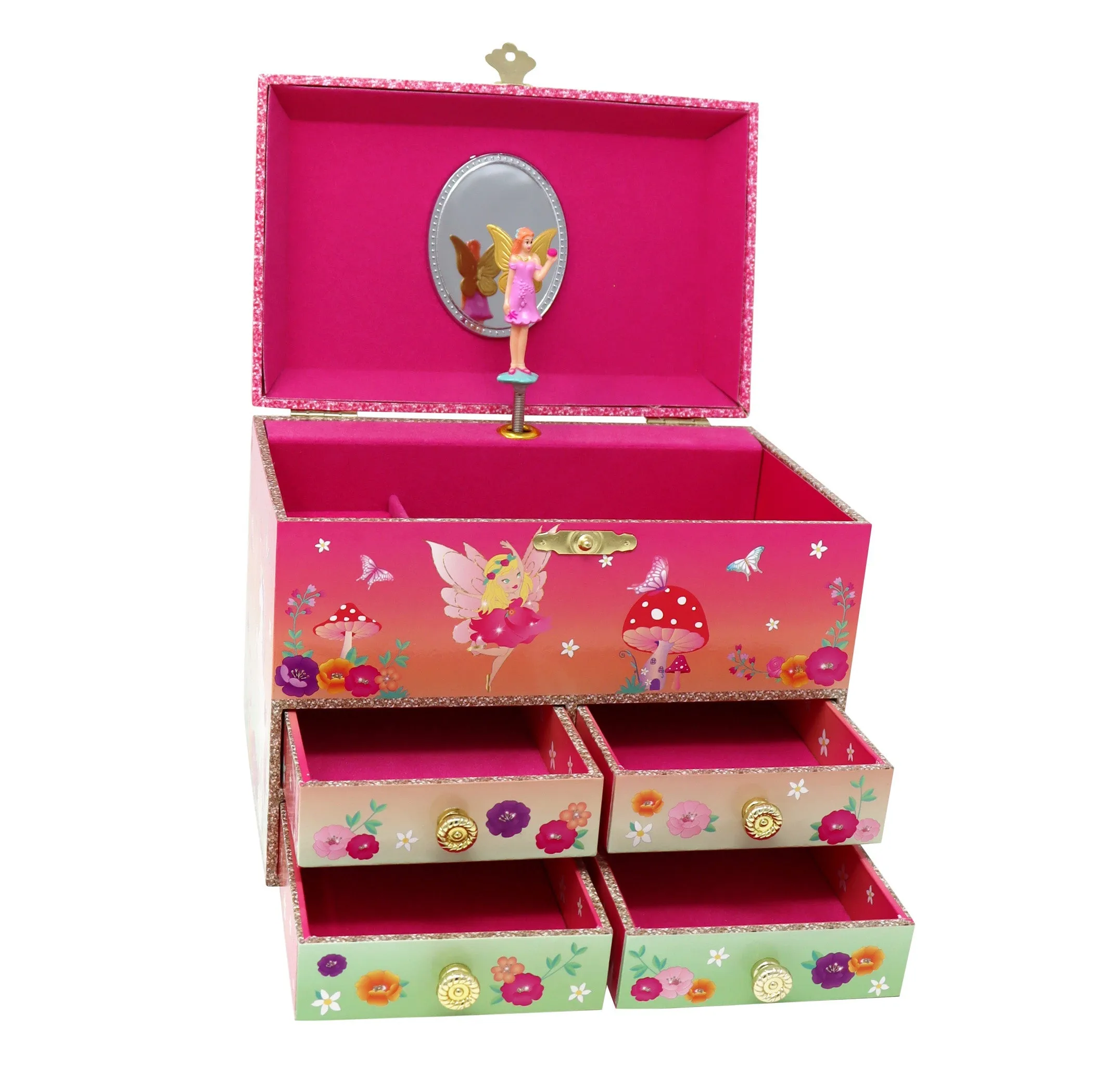 Pink Poppy Pixie Fantasy Medium Unicorn Fairy Musical Jewellery Box