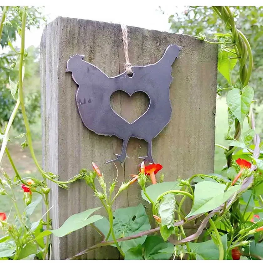 Rustic Steel Ornament - Hen