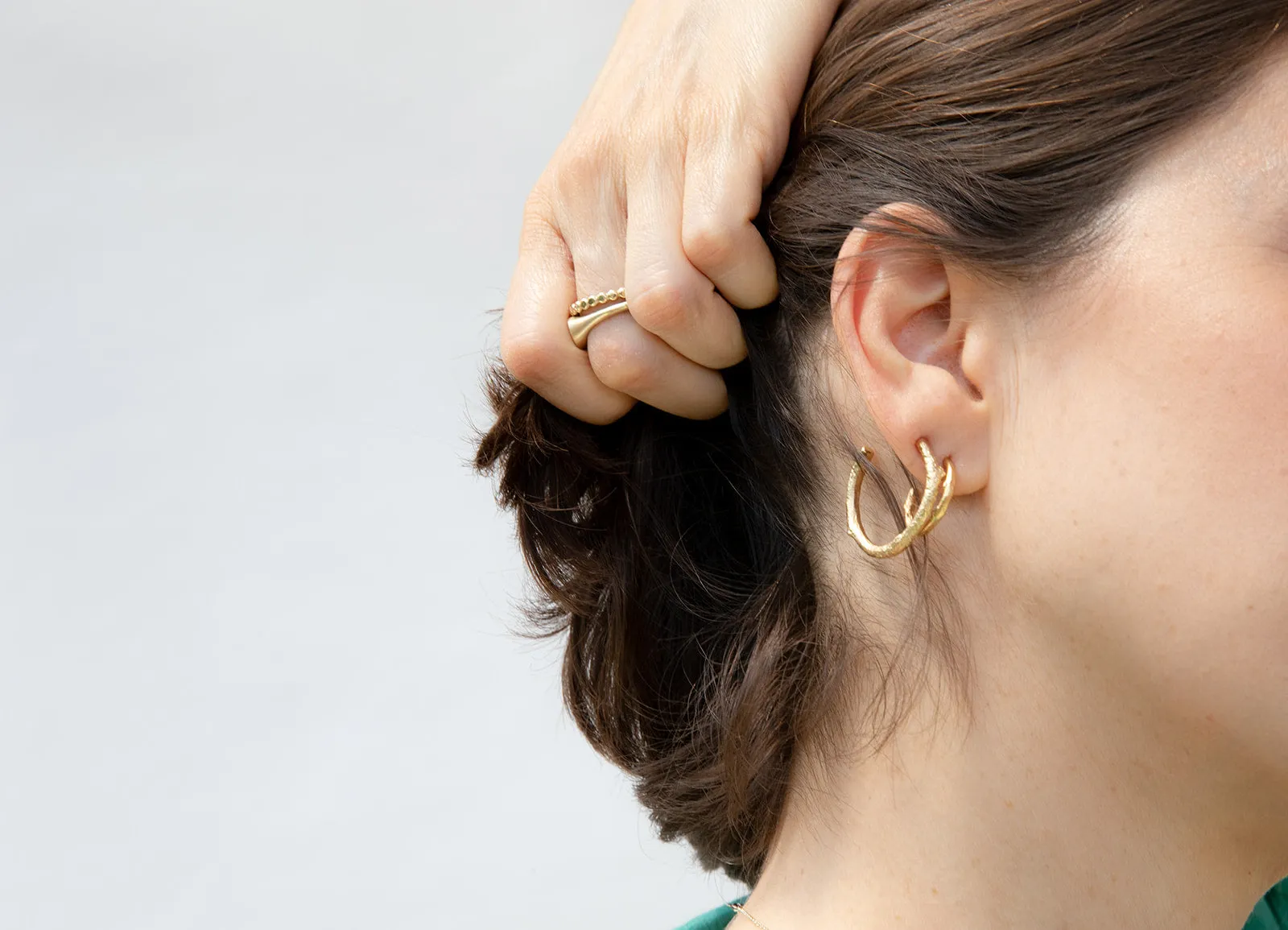 Small Twig Gold Hoops